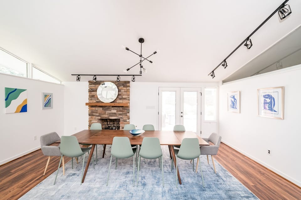 Large table perfect for big meals, crafting, or games