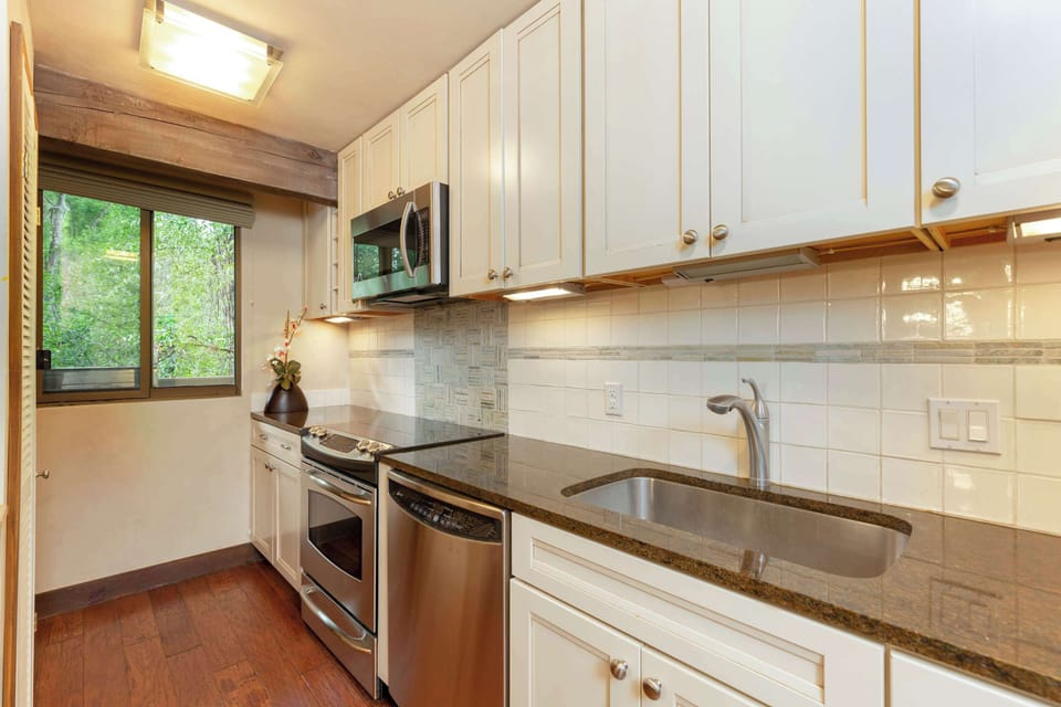 Kitchen window overlooks river