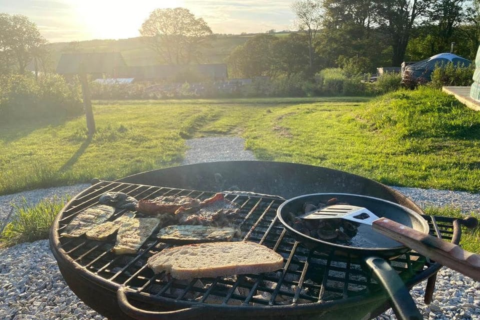 Turkey Dog has its own outdoor seating area with BBQ/firepit