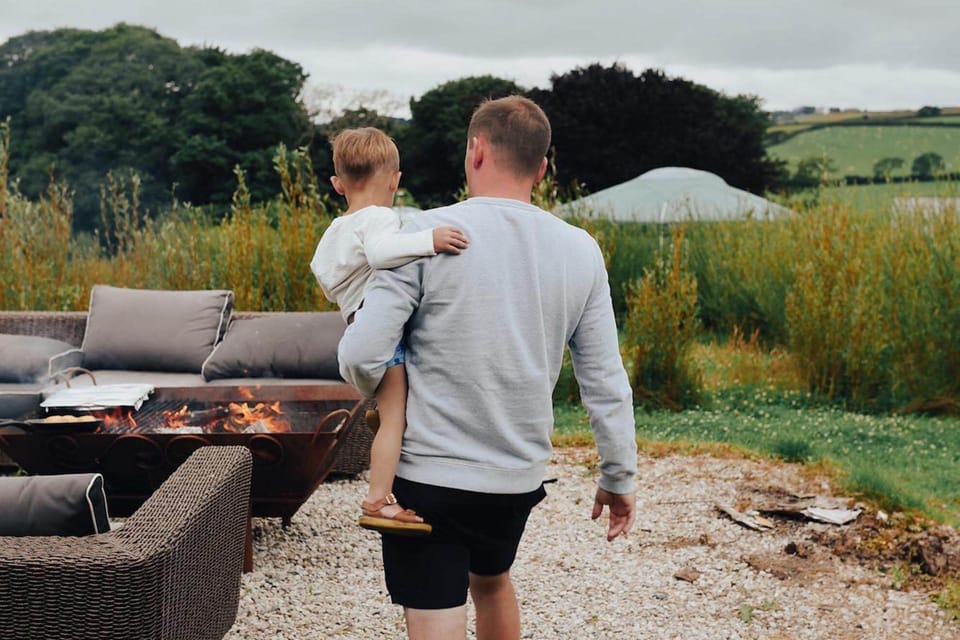 Turkey Dog has its own outdoor seating area with BBQ/firepit