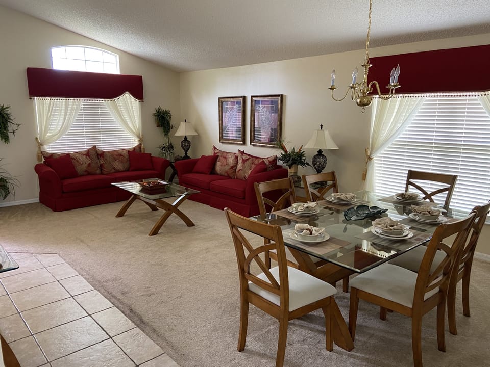 Spacious seating and dining