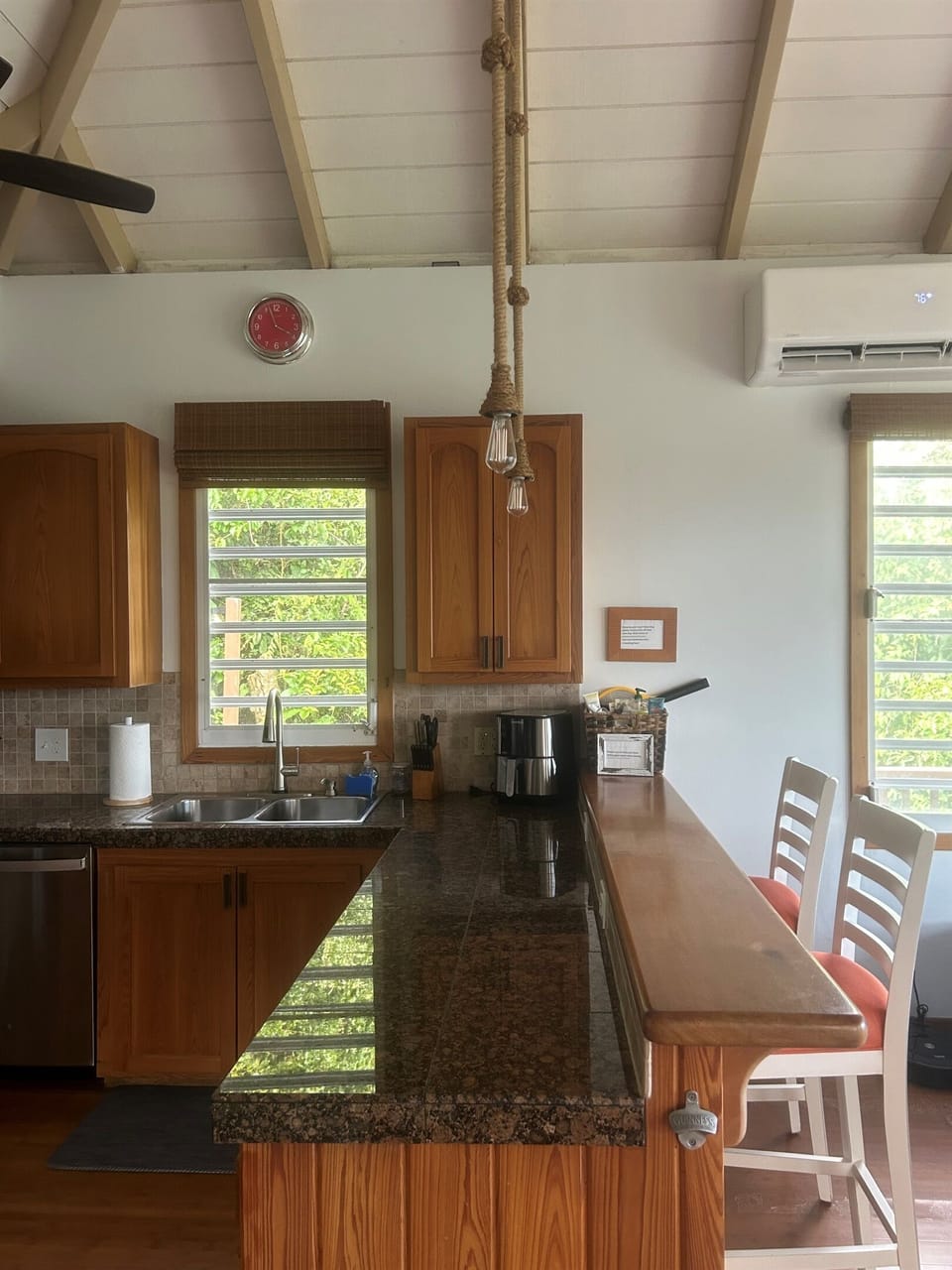 Updated kitchen with breakfast bar.