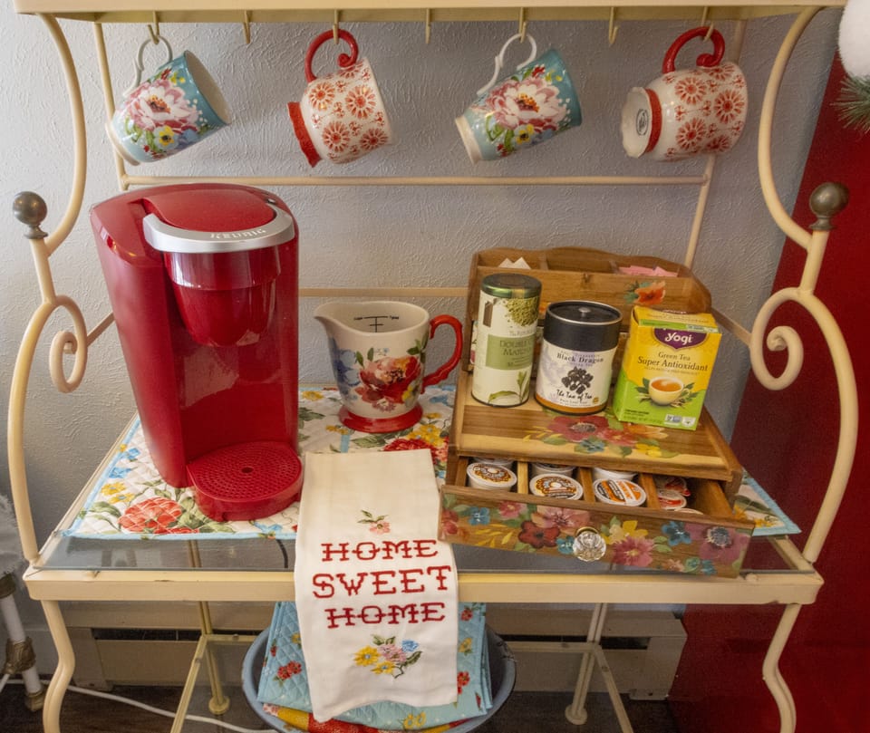 A full coffee and tea bar will make your mornings happy!
