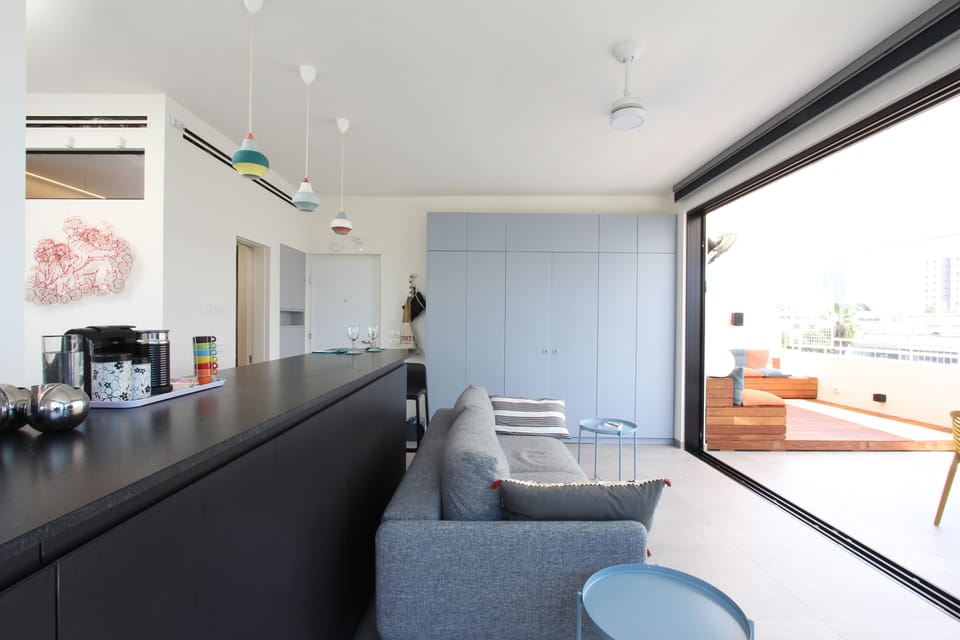 The living area has everything you'll need to make Nordau Blue your home