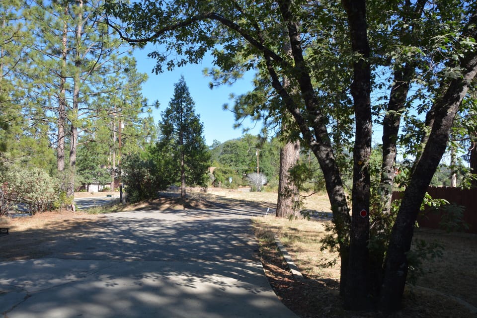 Driveway access from Road. Many open spaces for parking, as well as in garage.