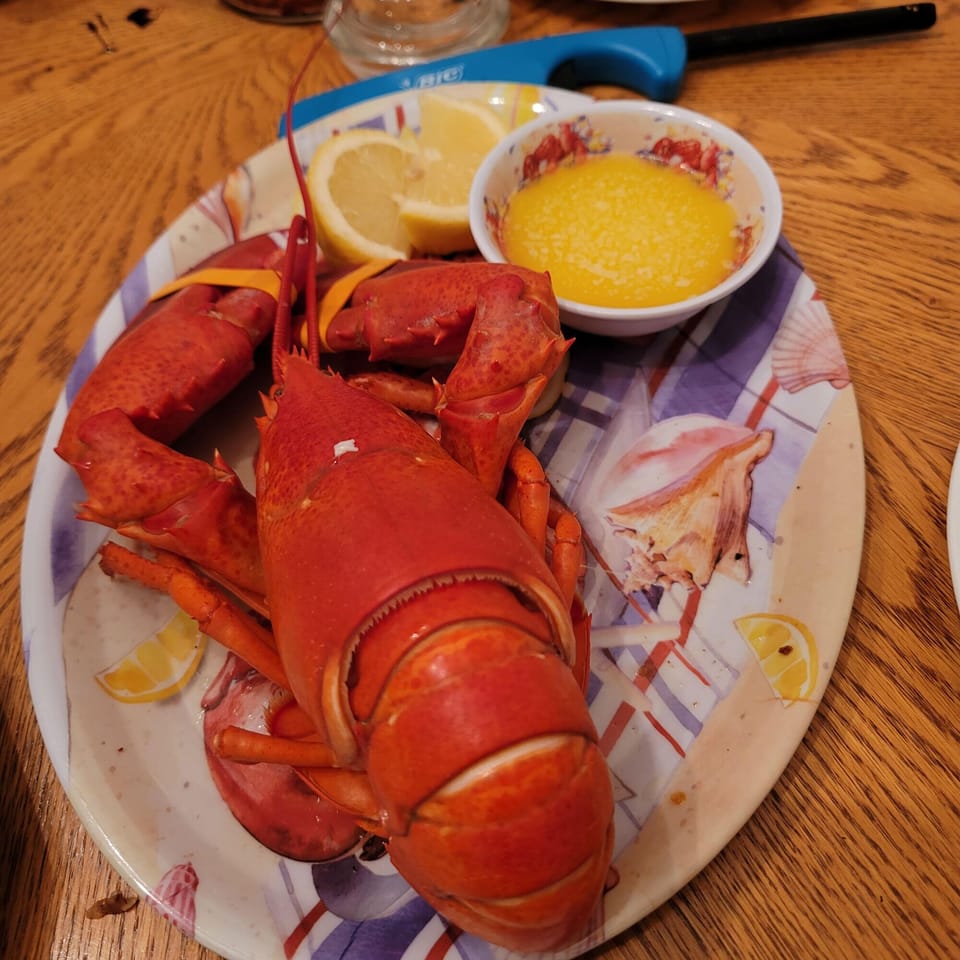 Buy your own lobsters from the co-op next door