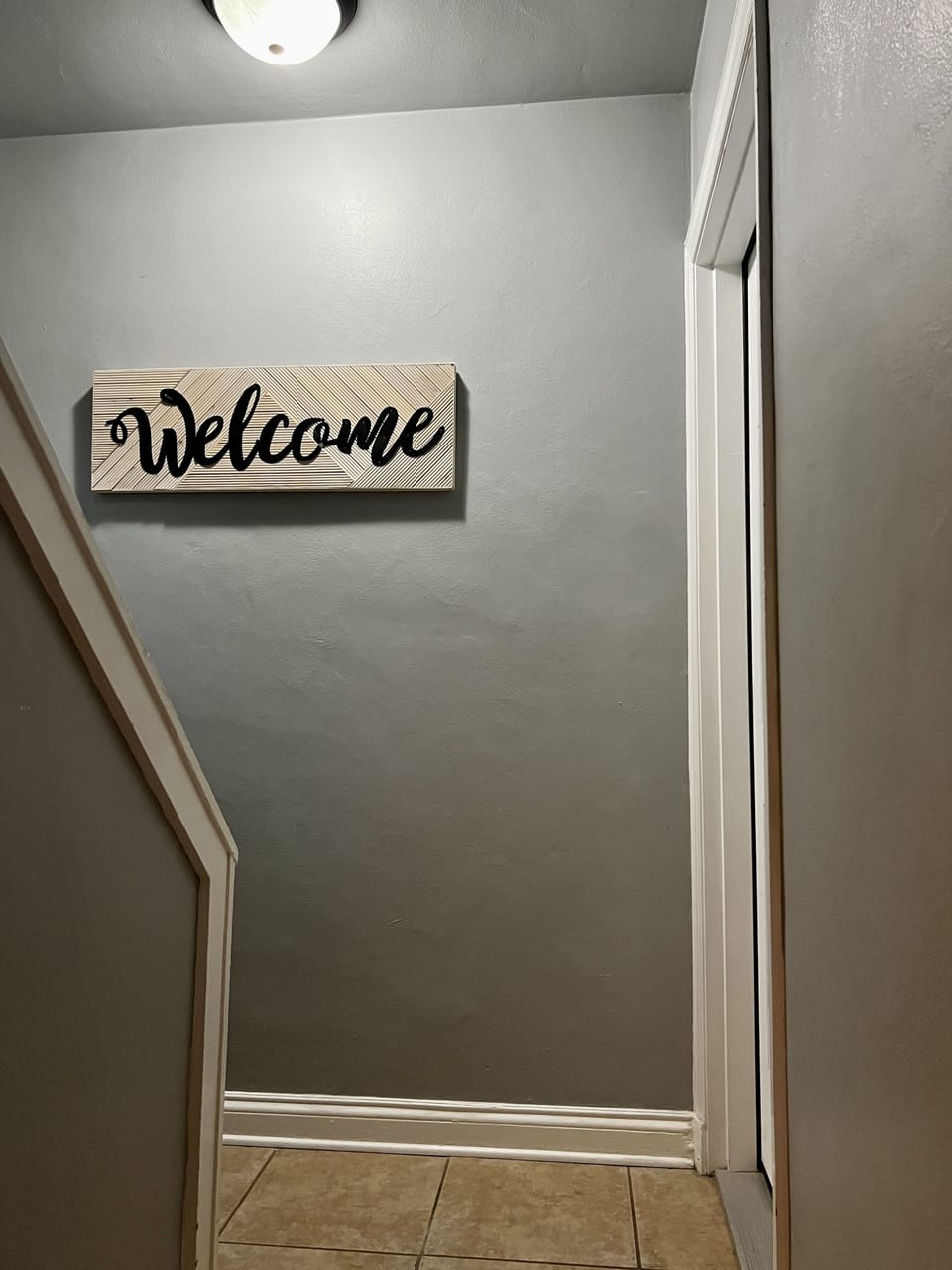 Interior stairway to unit door