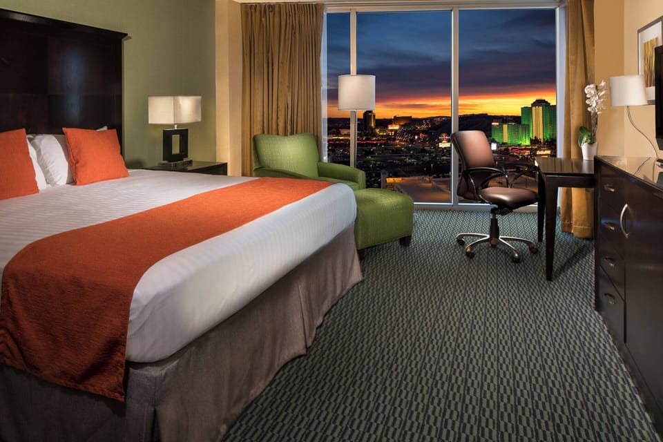Settle in with a sunset view and comfortable work desk