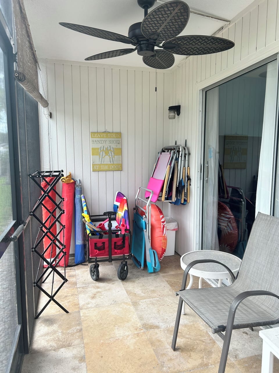 Lanai with all the beach essentials