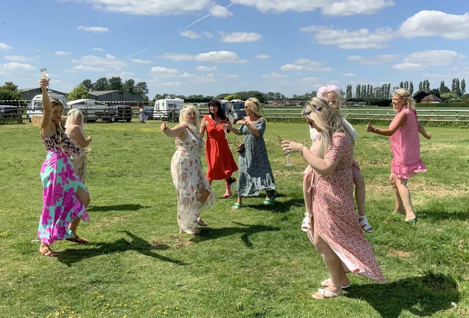 Wedding guests in Valentina's paddock