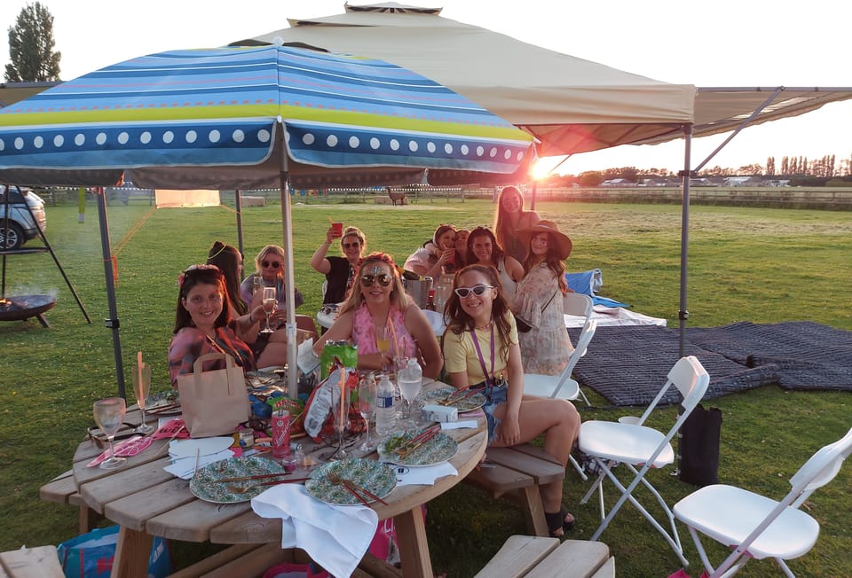 Hen Party group in Valentina's paddock