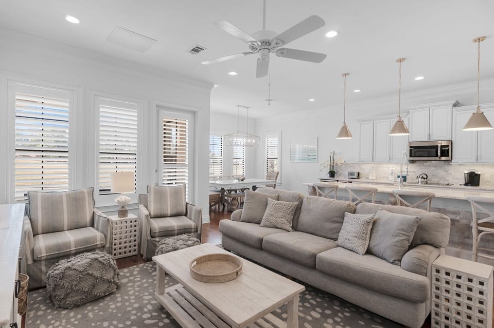 Open Concept Living, Dining & Kitchen