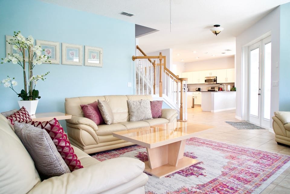 Living room with smart tv