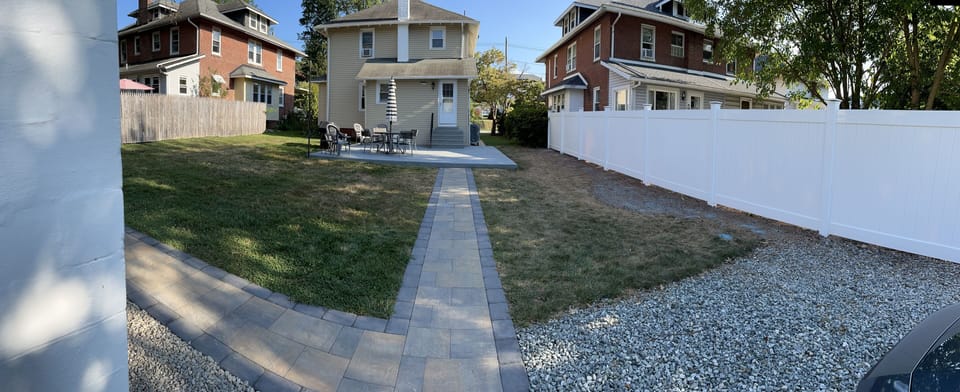 Spacious backyard with a newly add privacy fence.