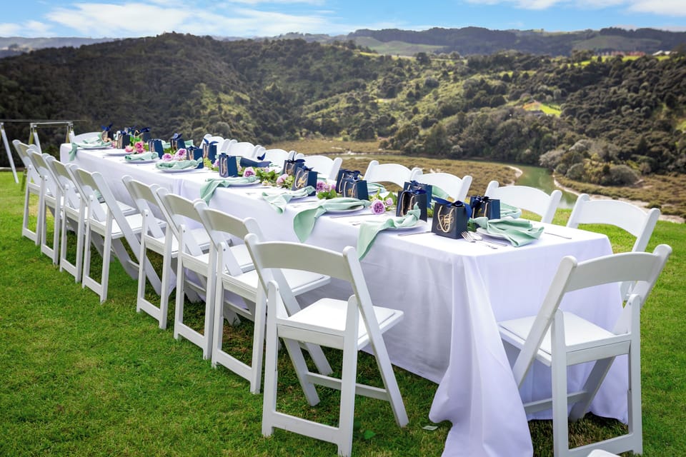 Outdoor banquet area