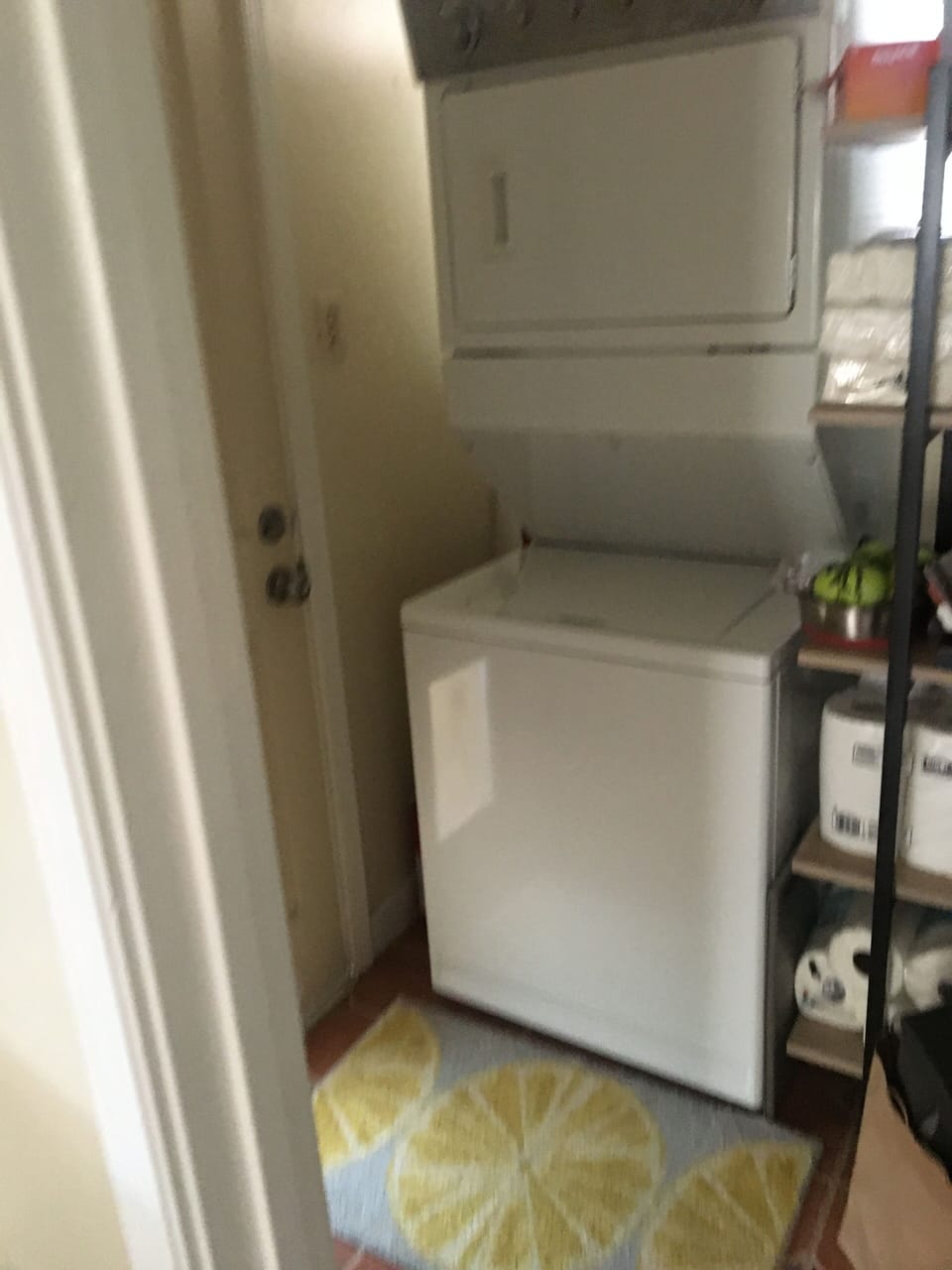 Laundry and door to yard