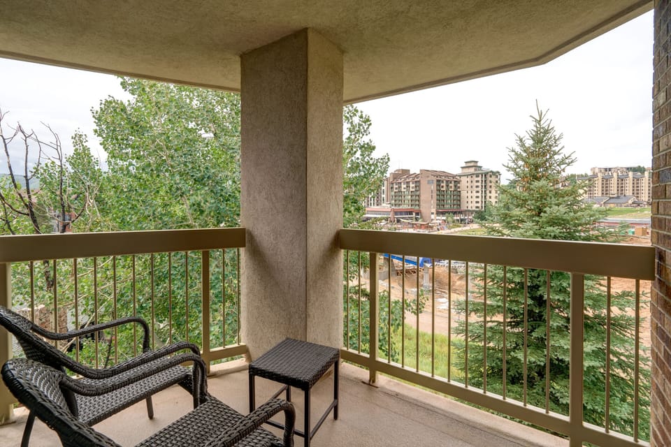 The private balcony for the Primary Suite