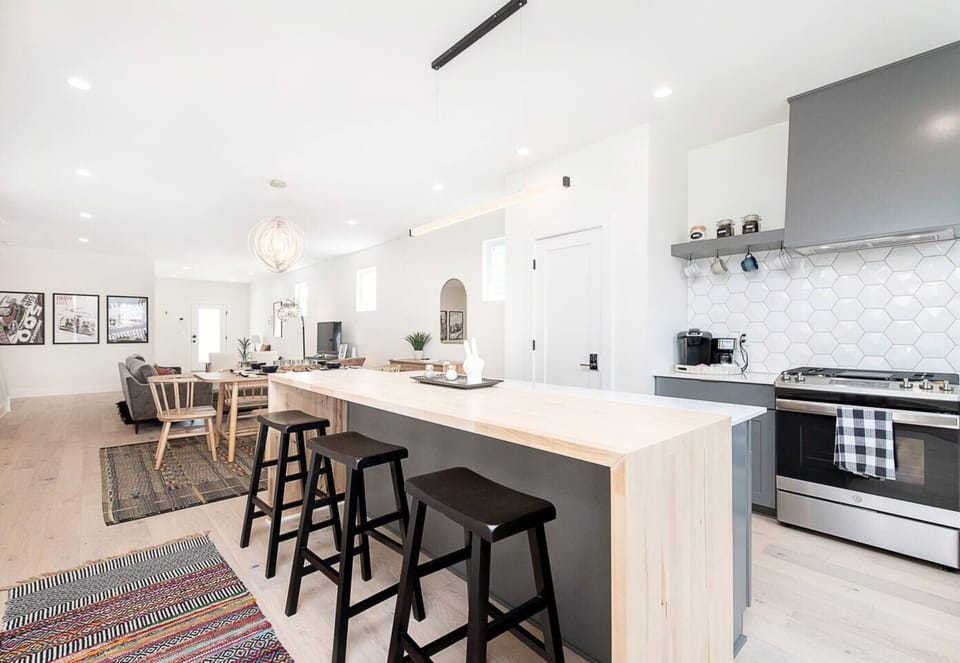 The Island Has Seating for 3, Great for the Kids or for a Quick Morning Bite