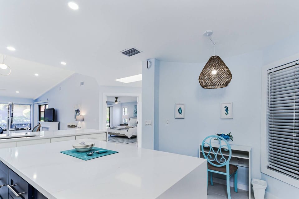 Ice cream bowl and scooper ready for you!  Just add your favorite ice cream!  Work desk off to the side.