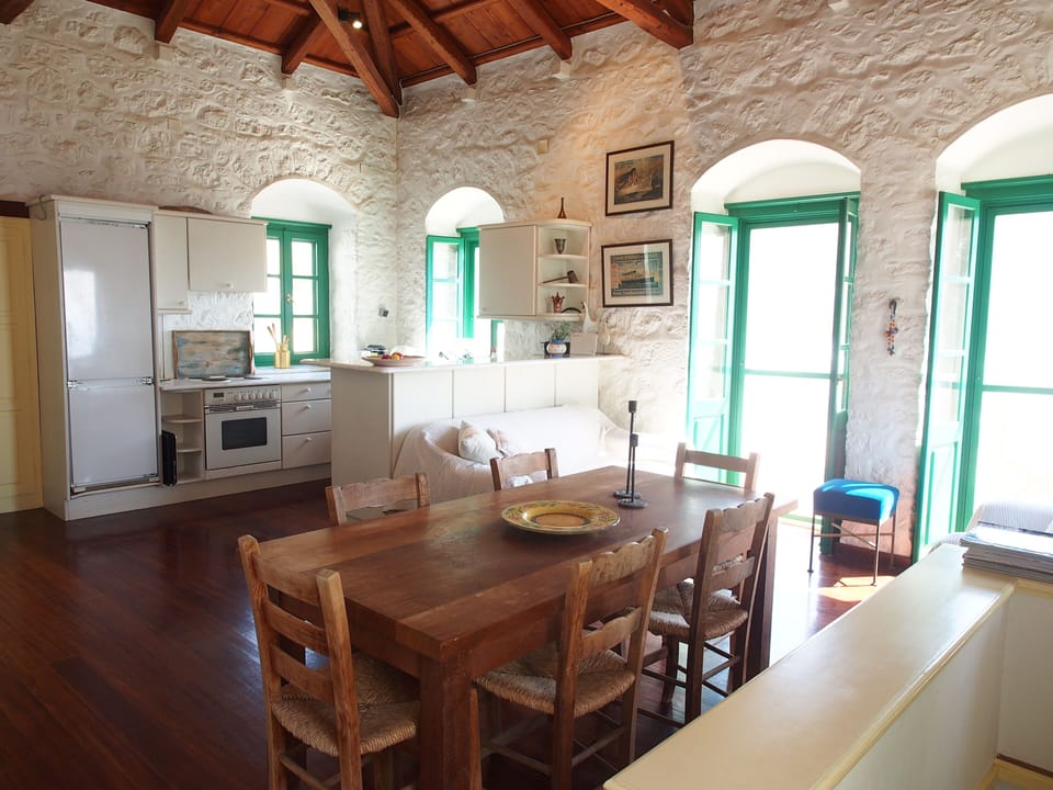 Living area and kitchen
