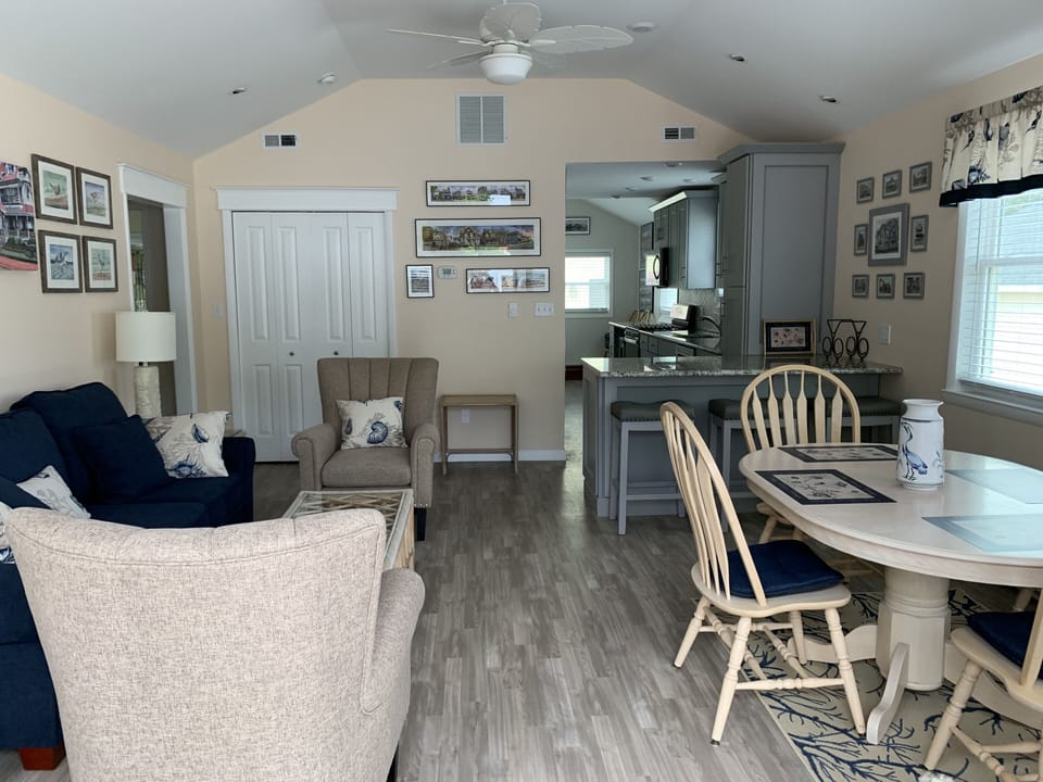 Step through the front door to a welcoming and spacious living and dining area.