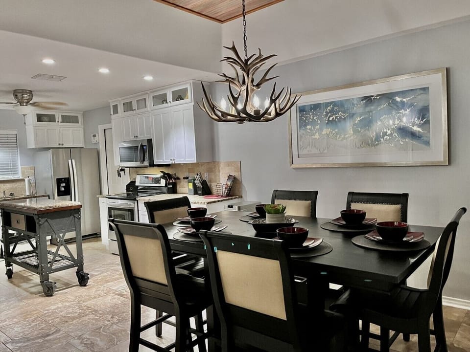 Kitchen has everything you need. 2nd Full-size fridge is located in the garage. 