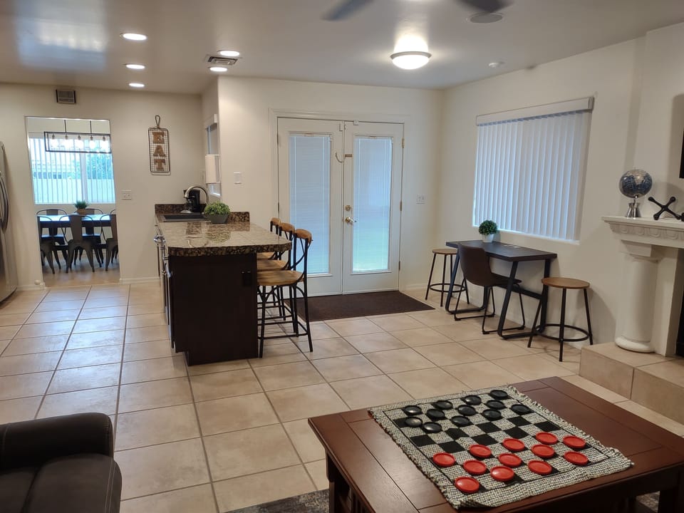 Desk for remote work.  Might be hard with the pool outside!