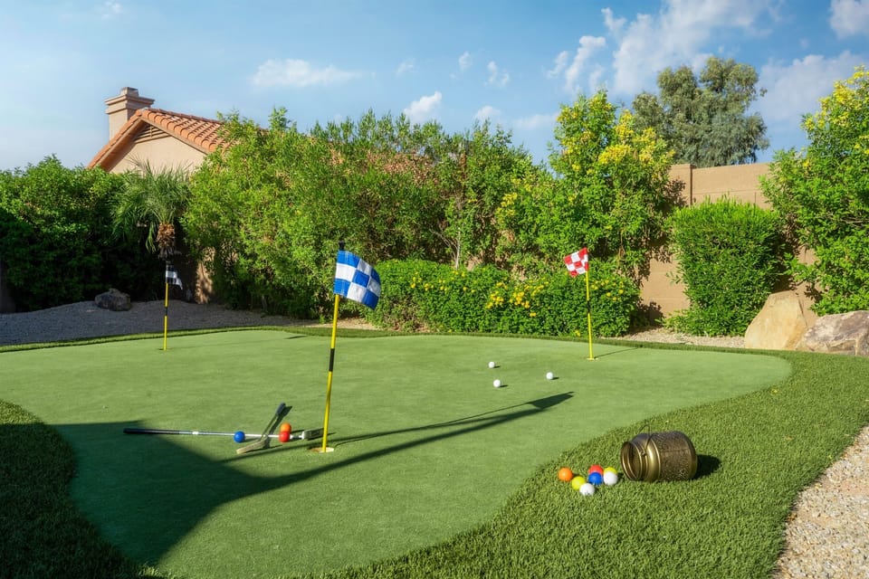 Practice your putting on your private putting green.