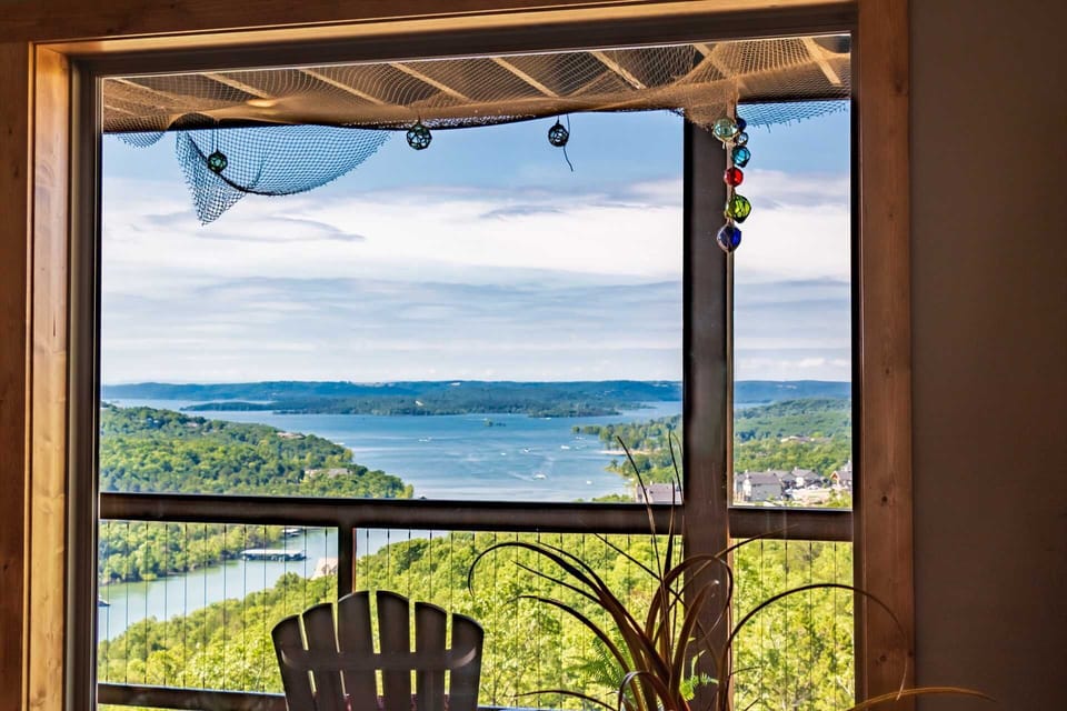 Lake views are prominent inside and out.