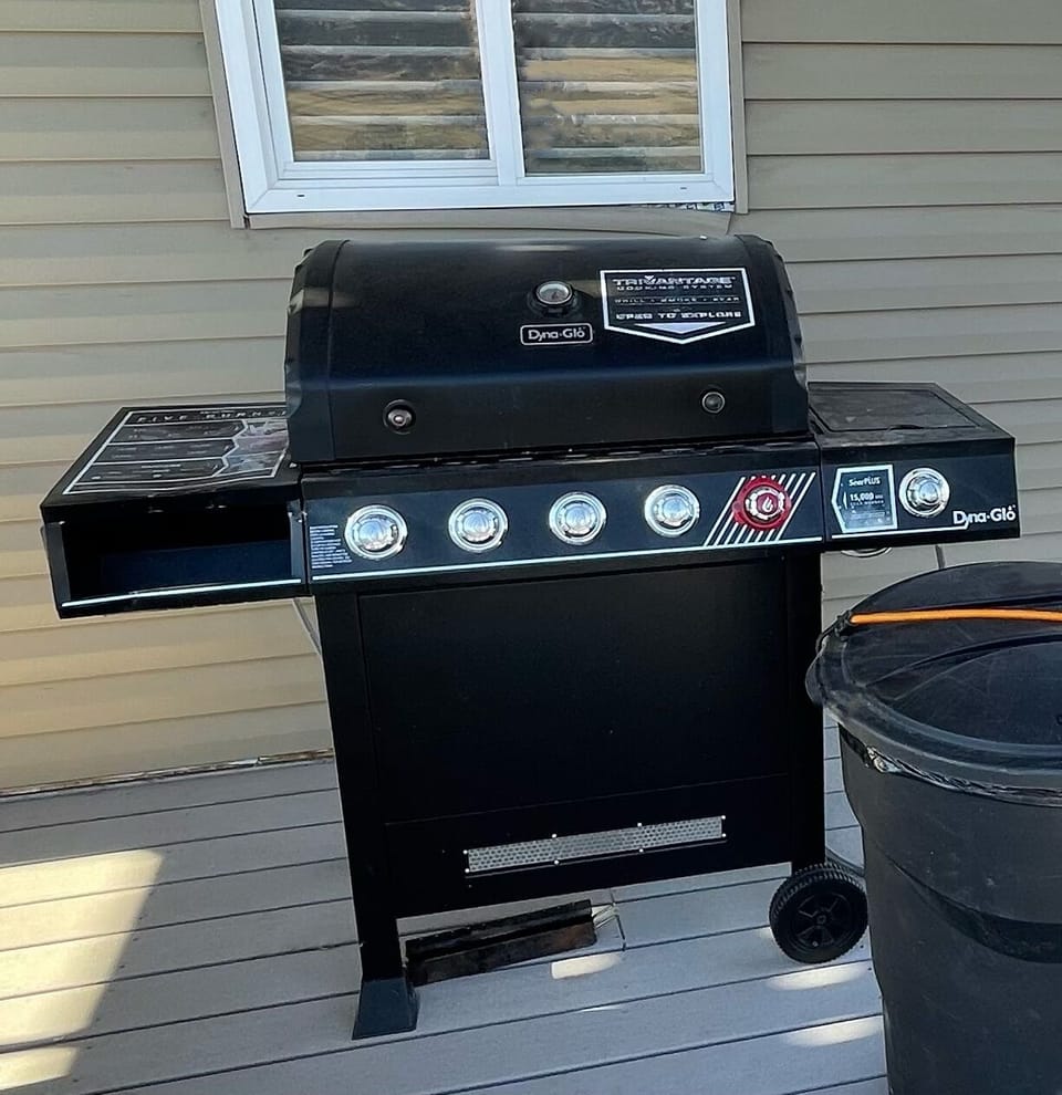 New grill on downstairs deck