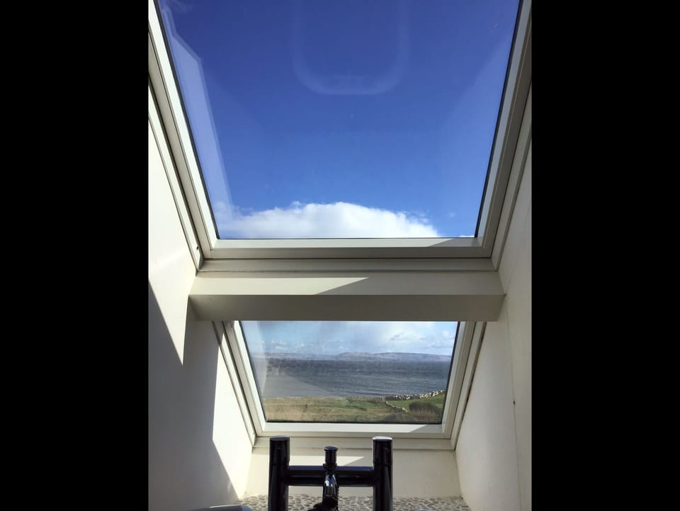 View from stand alone bath in main suite. 