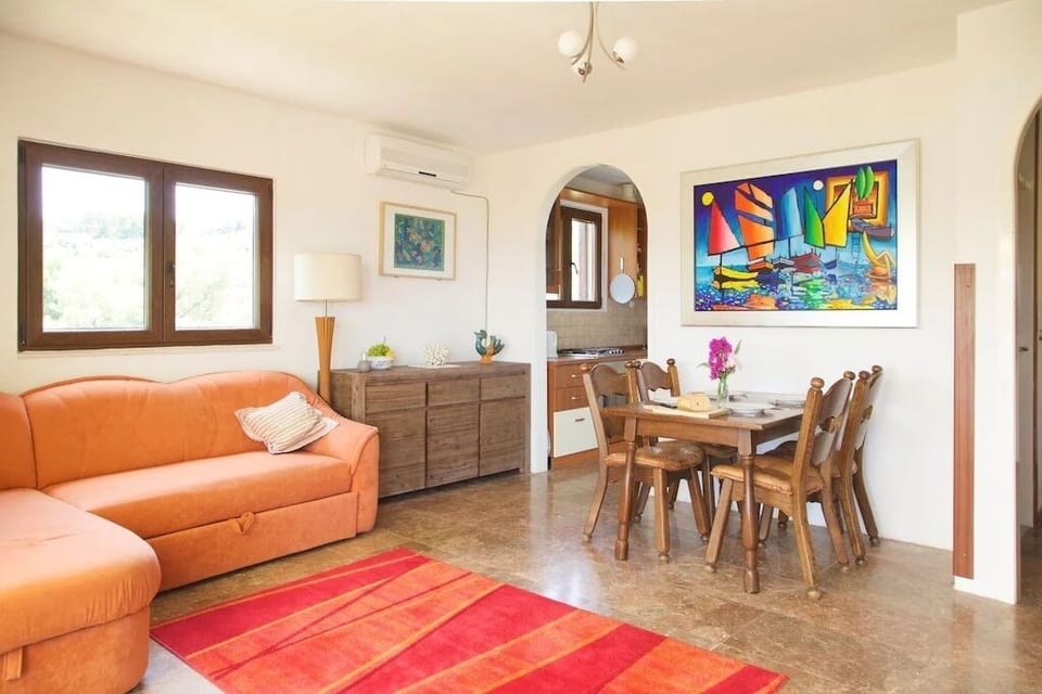 Living room with sofa bed.