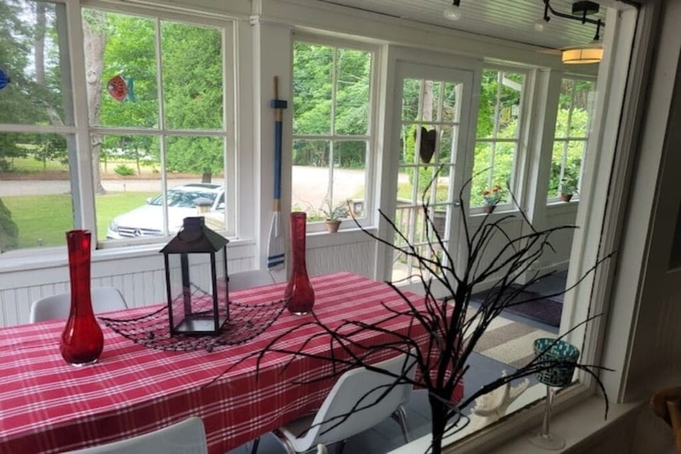 The porch for dining or having your morning coffee 