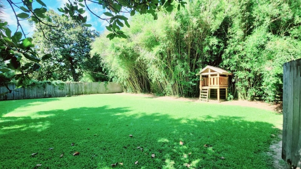Spacious fenced in backyard