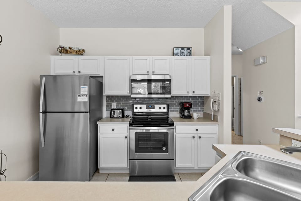 Close-up view of kitchen area