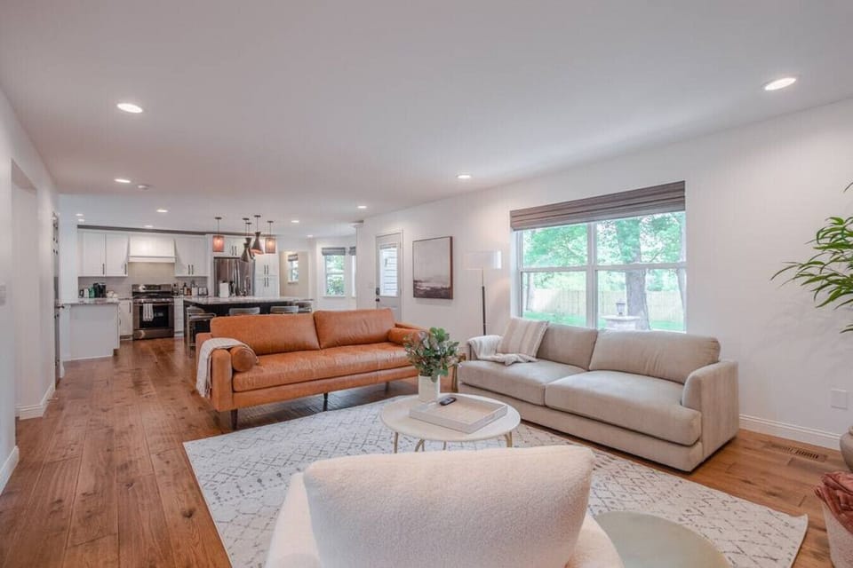 Open kitchen and living room
