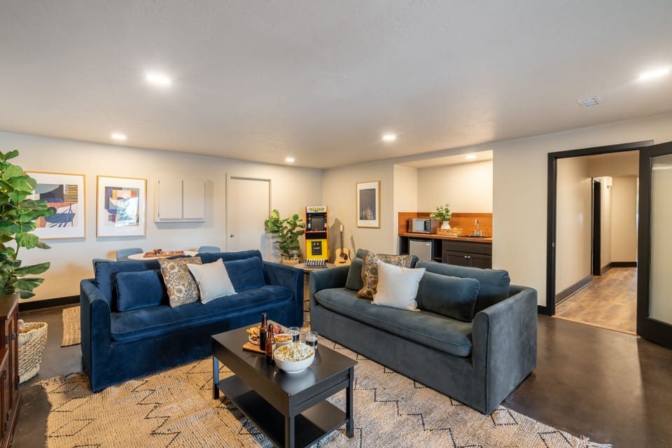 Sleeper sofa in the bonus family room.