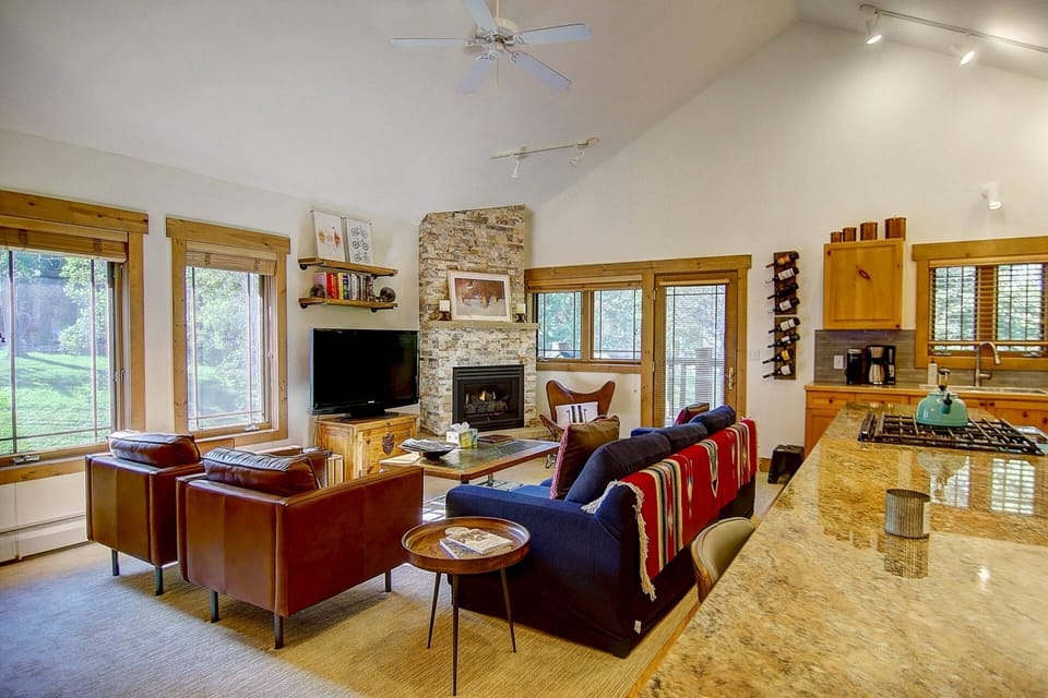 Open plan kitchen, living and dining area