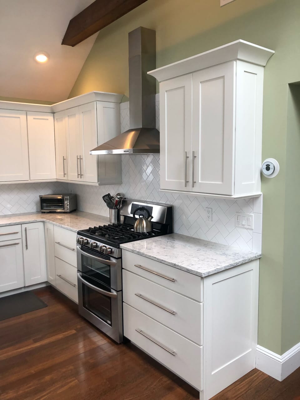 Gas range, dual ovens, toaster oven