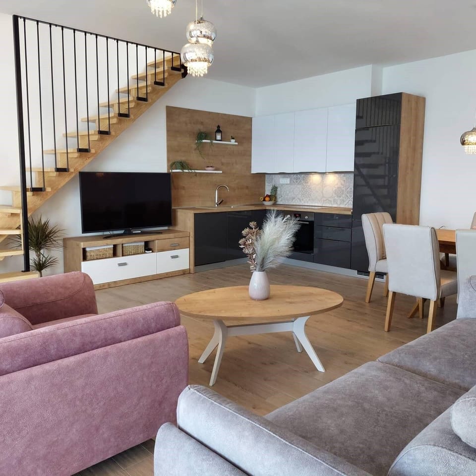 Living area. Living area with kitchen