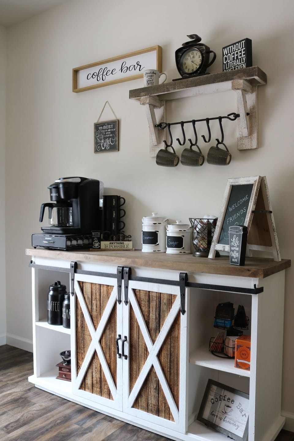 Make tea or brew some coffee with options of grinding your own. Pot/Keurig combo