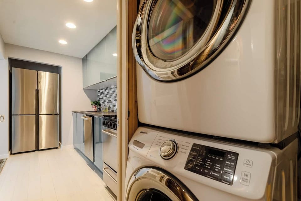 Washer and dryer for your use.
