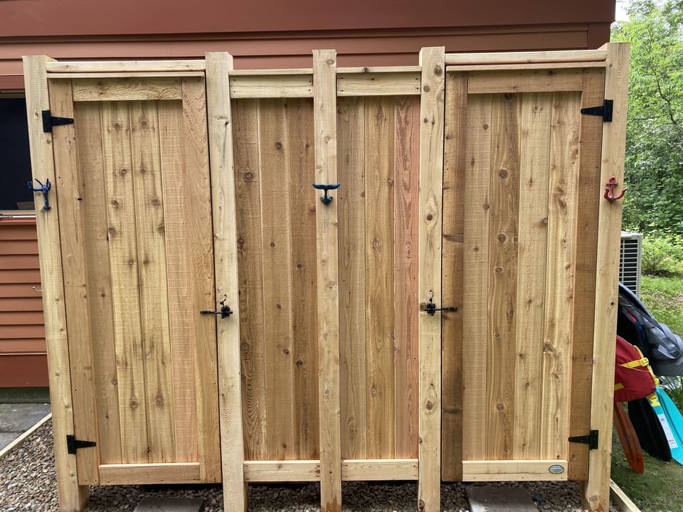 Double outdoor shower