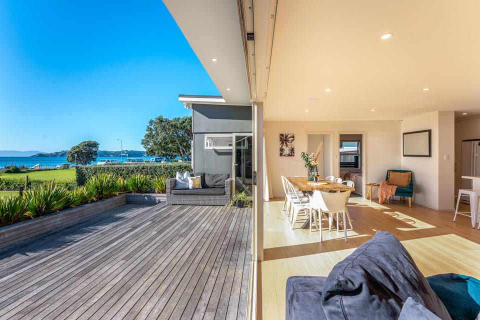 Living area opening onto large deck
