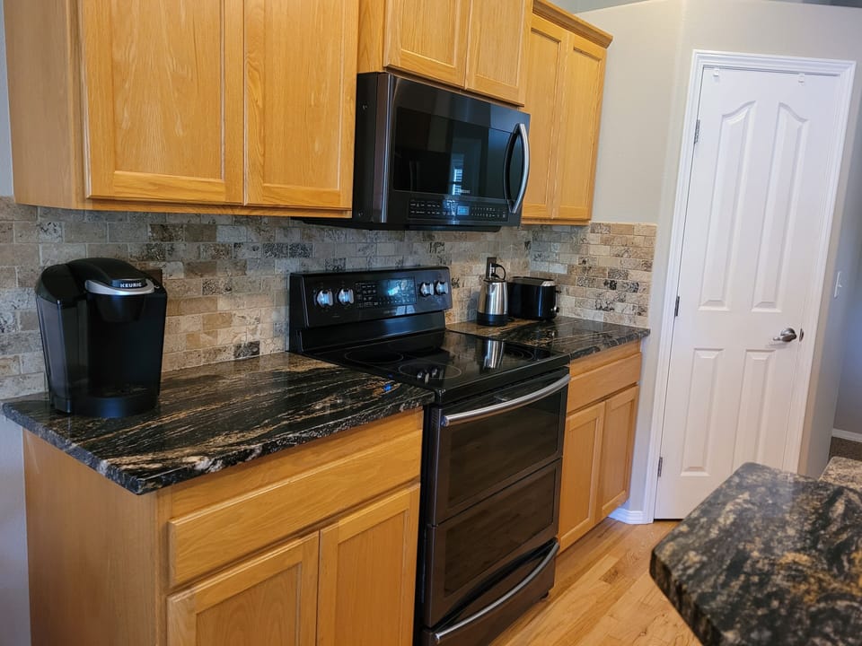 New kitchen appliances and large pantry