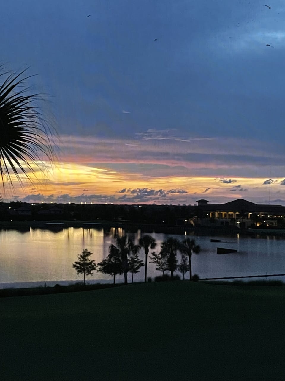 Sunset & clubhouse view