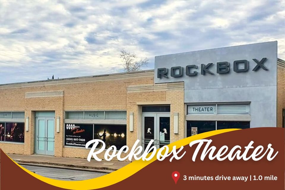 Catch a live show at Rockbox Theater—just minutes away and packed with local flair