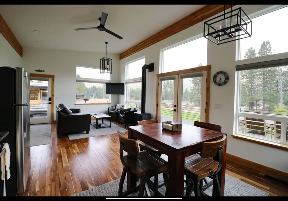 Beautiful details from the wood floors to the large beams.