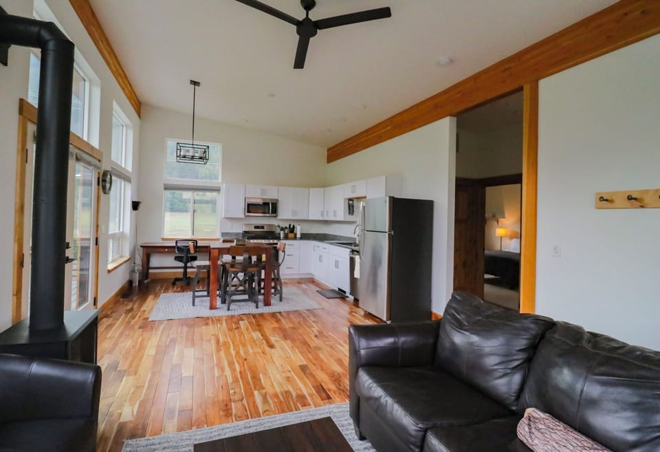 Love the high ceilings and large windows to bring in light and mountain views