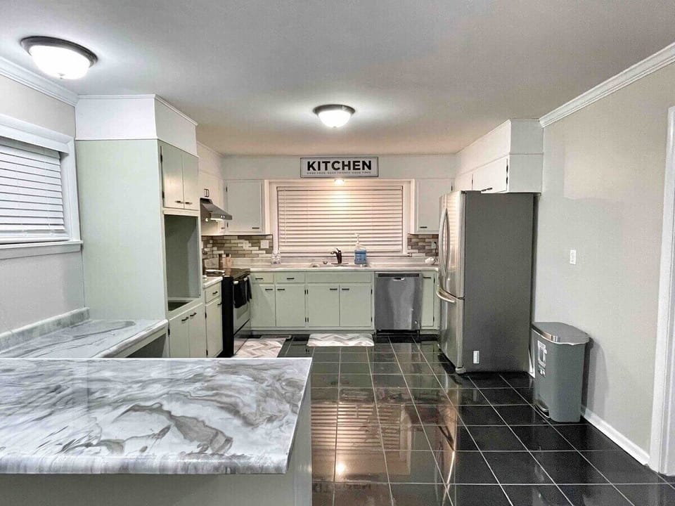 Kitchen with a workspace.